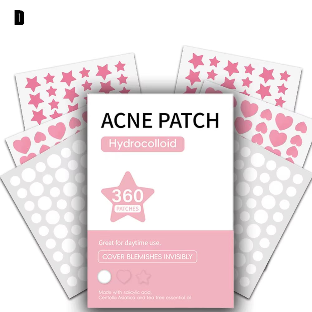 360Pcs Mixed Shapes Colored Invisible Acne Removal Spots Marks Concealer Repair Hydrocolloid Patches for Pimples