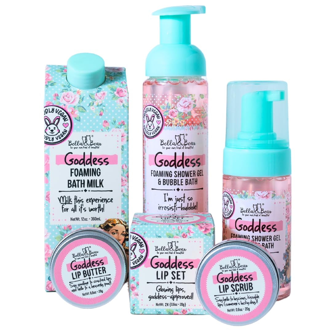 Bella & Bear Goddess Tropical Foaming Shower Gel | Body Wash & Bubble Bath 2 in 1 (6.7 Oz)