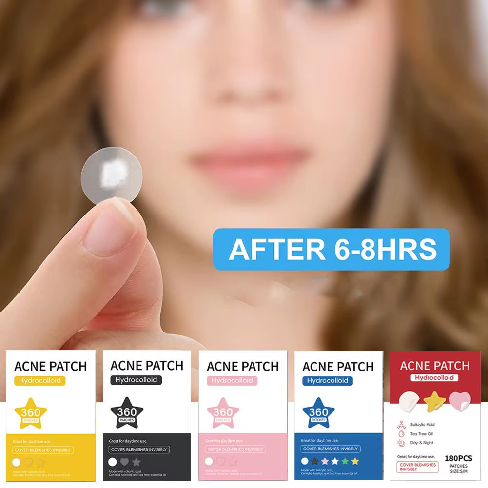 360Pcs Mixed Shapes Colored Invisible Acne Removal Spots Marks Concealer Repair Hydrocolloid Patches for Pimples