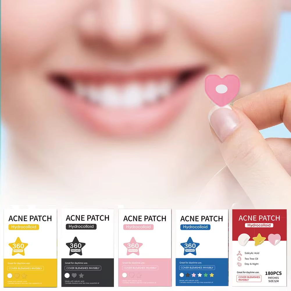 360Pcs Mixed Shapes Colored Invisible Acne Removal Spots Marks Concealer Repair Hydrocolloid Patches for Pimples