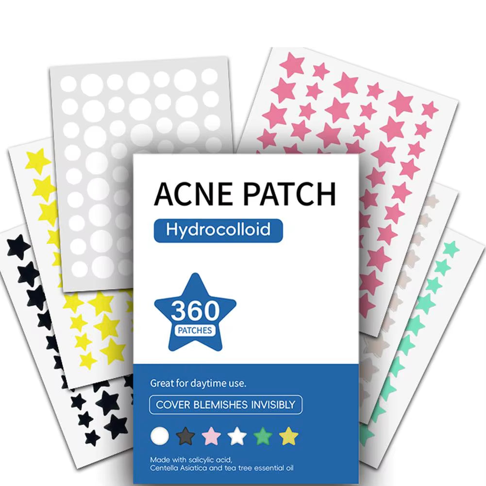 360Pcs Mixed Shapes Colored Invisible Acne Removal Spots Marks Concealer Repair Hydrocolloid Patches for Pimples