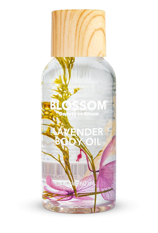 Dry Body Oil, Scented Body Oils for Women Moisturizing and Hydrating Skincare, Dry Oil for Body Infused with Real Flowers, 2 Fl. Oz/60Ml, Purple, Lavender