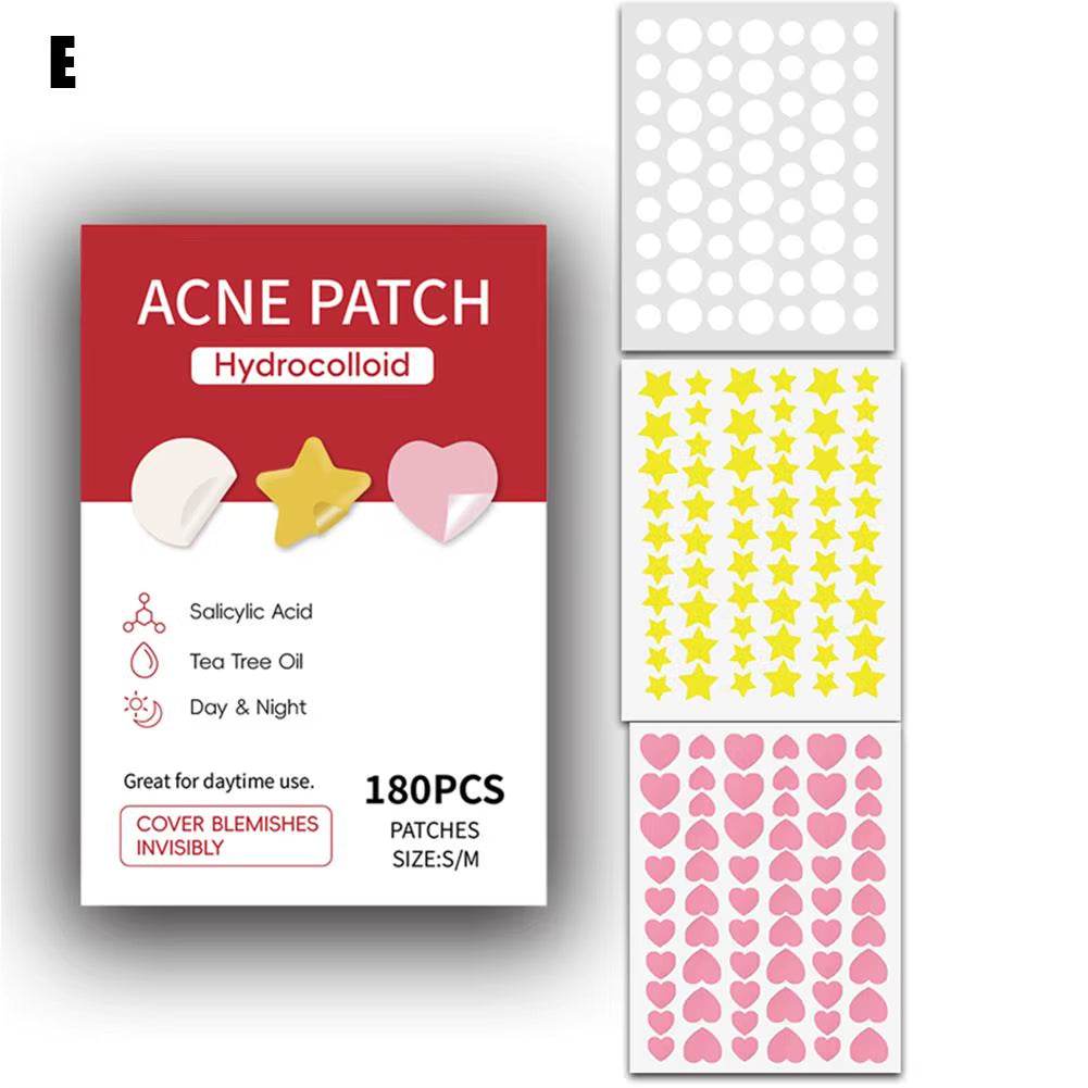 360Pcs Mixed Shapes Colored Invisible Acne Removal Spots Marks Concealer Repair Hydrocolloid Patches for Pimples